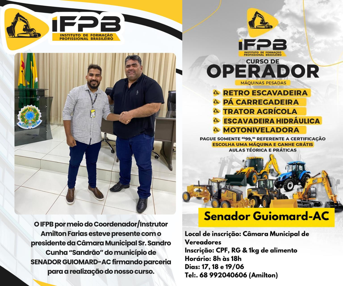 Curso de Operador de Máquinas Pesadas.